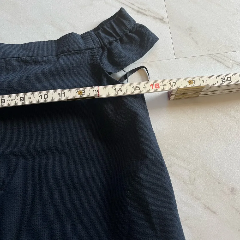 Tibi off the shoulder seersucker navy blue  top size 0 - Image 6