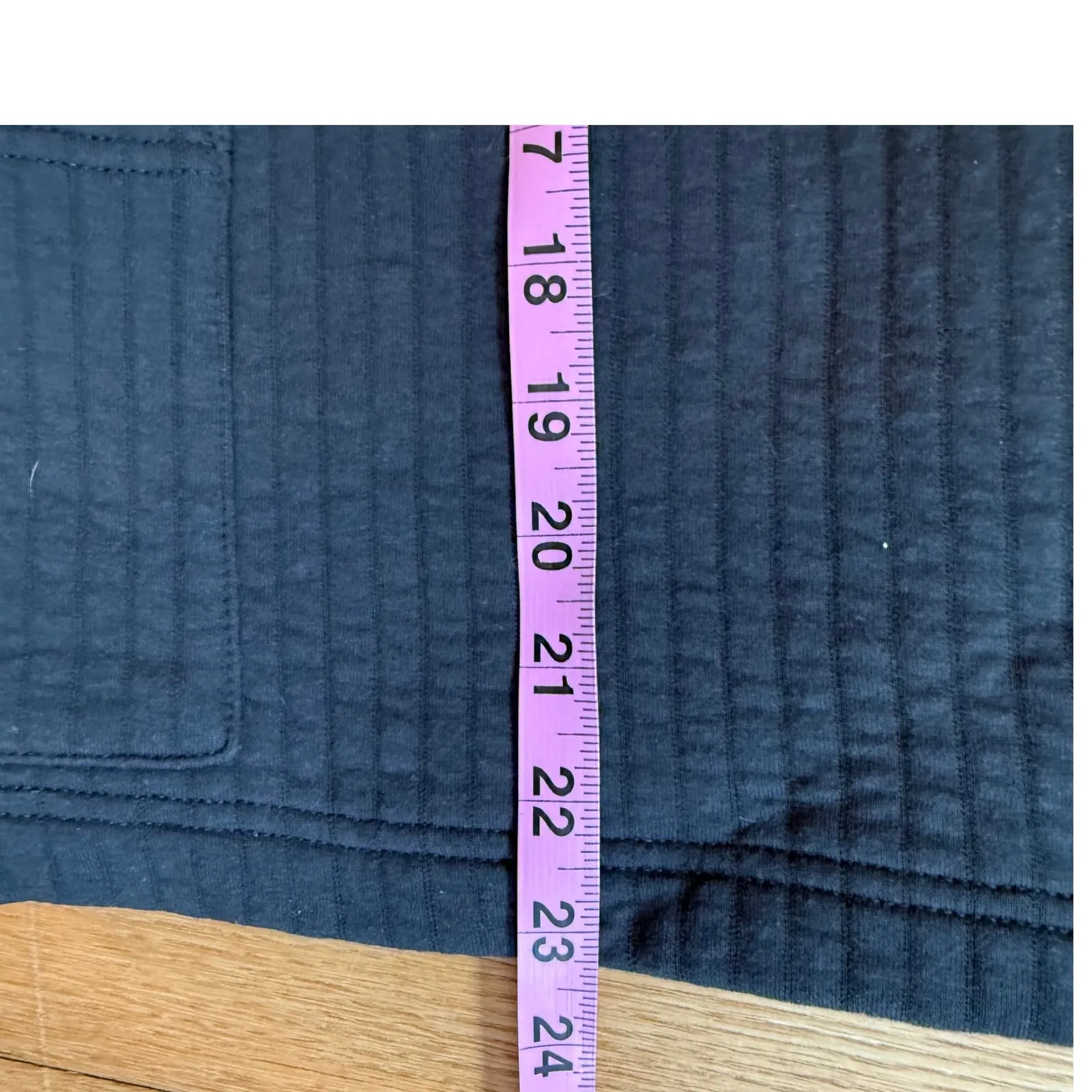 Pure Jill Quilted Button Front Jacket Petite Large Grey Ribbed Pockets‎ Cozy Gray Size undefined - Image 4