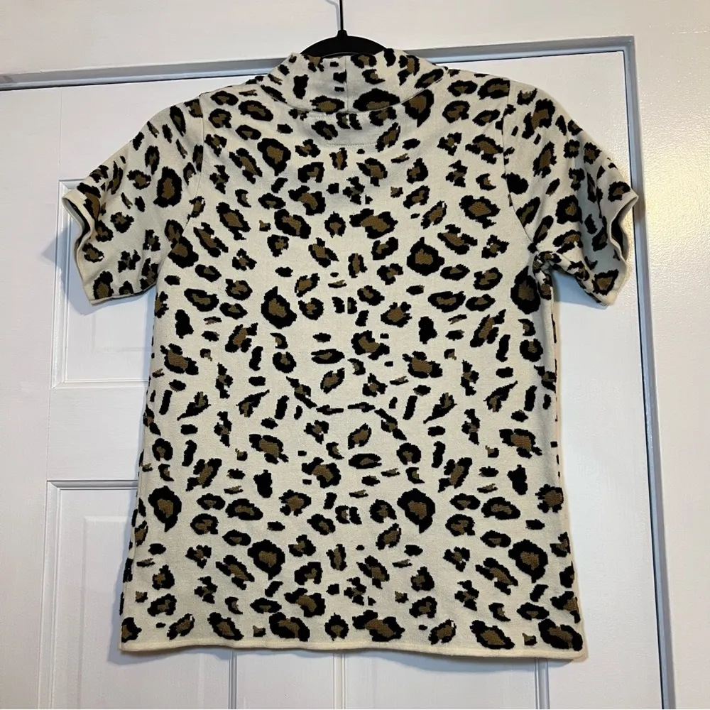 #73 ANTHROPOLOGIE FIELD & FLOWER NAOMI LEOPARD MOCK NECK SWEATER TOP $98 - Image 2