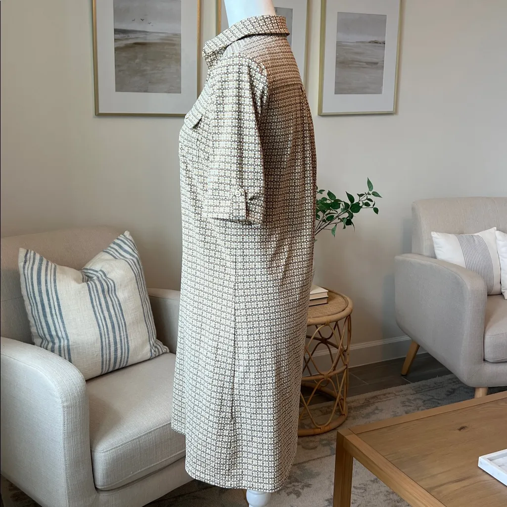 J.McLaughlin Lawrence Dress Catalina Cloth Brown Cream Geometric Print Dress - Image 6