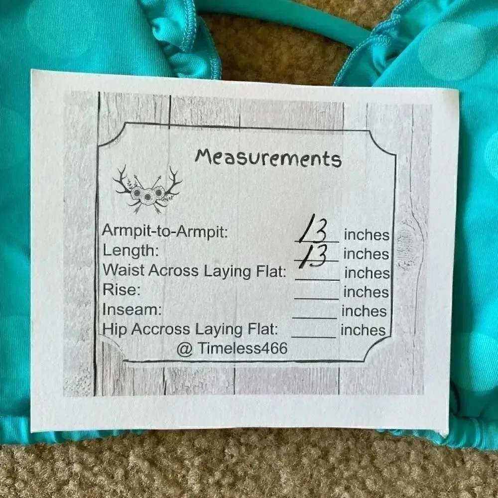 Vitamin A Turquoise Polka Dot Ruffle Triangle Shape Spaghetti Straps Womens SZ S - Image 5