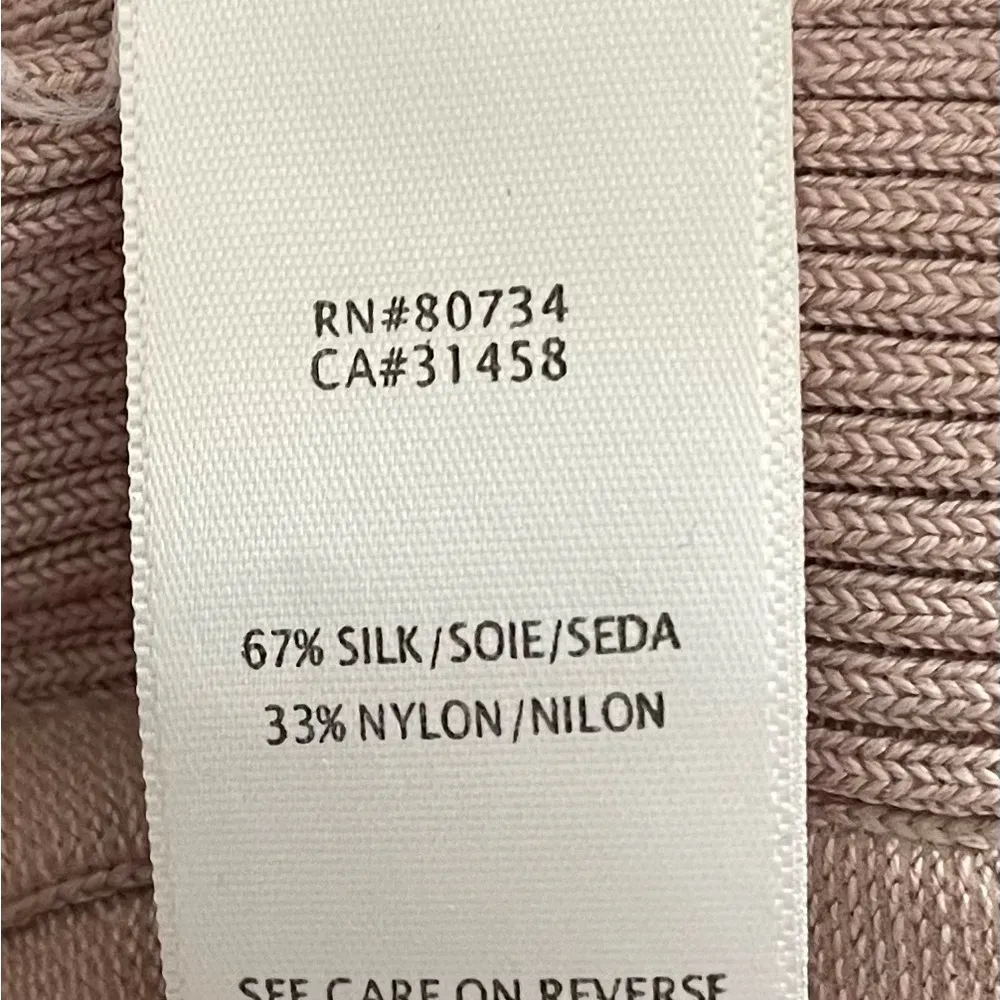 BCBG Maxazria blush pink silk blend bodycon mixed knit mini dress, size XS - Image 3