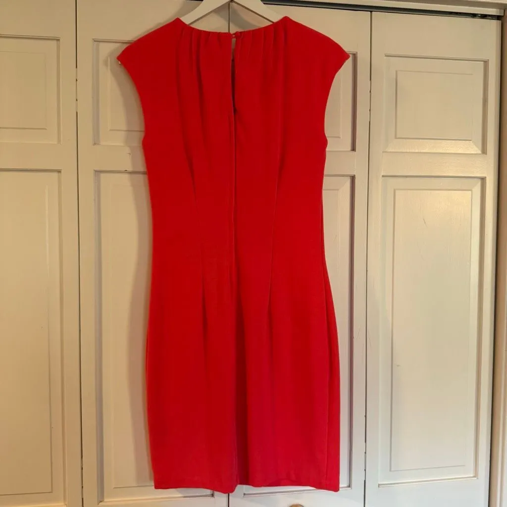 H&M NWT crepe bright orange sheath dress size 8 - Image 5