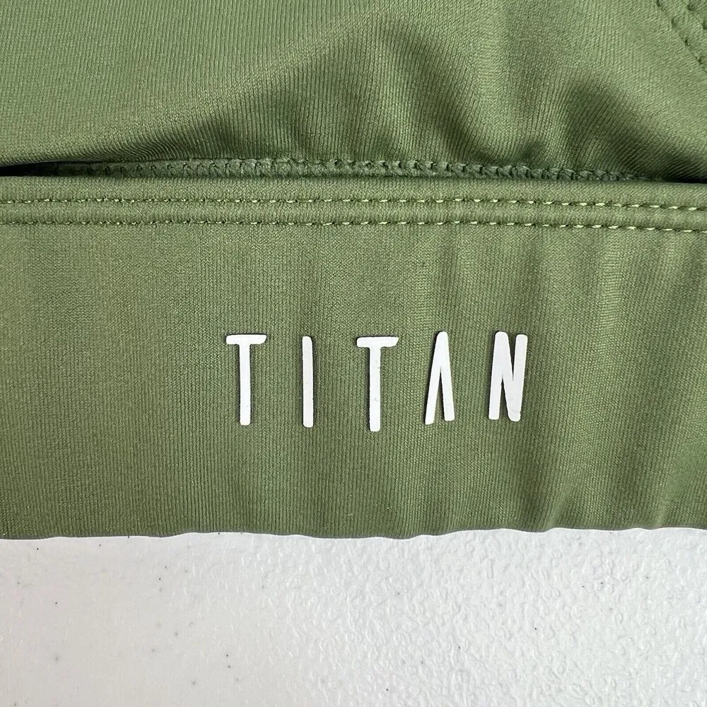 Titan Small Sports Bra Medium Support Open Back Removable Padding Green Stretch - Image 5