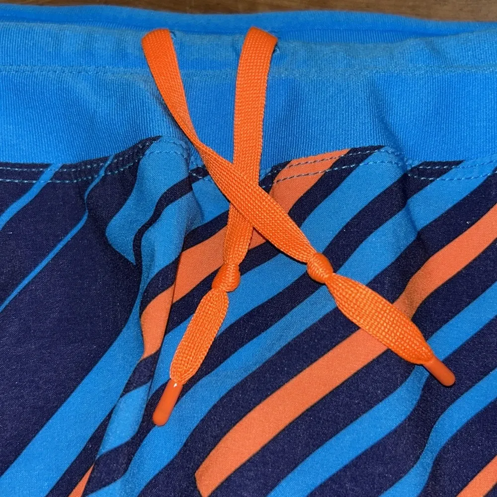 NIKE DRI-FIT Cross Striped Blue/Orange Tennis Golf Skort/Skirt Women's Large - Image 7