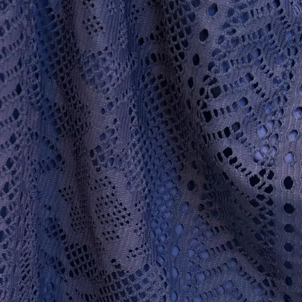 Becca Rebecca Virtue Navy Crochet Halter Top Swimsuit Tankini Size 0X 14/16 - Image 4