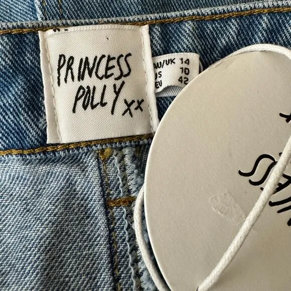 Princess Polly Hayden Knee Rip Mid‎ Washed Jeans Size 10 NWT - Image 9