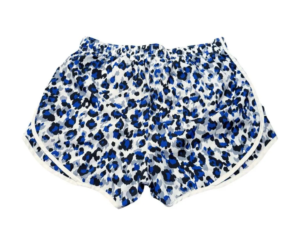 Calvin Klein Black & Blue Leopard Print Running Shorts with Pockets Size M - Image 9