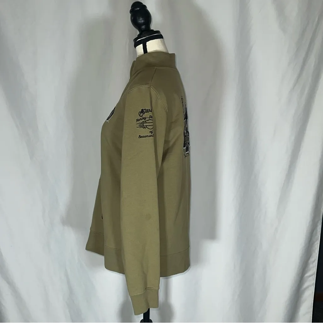 Harley Davidson • Jacket Sweater Women's Green Full Zip Rhinestone Size M Y2K Size M - Image 4