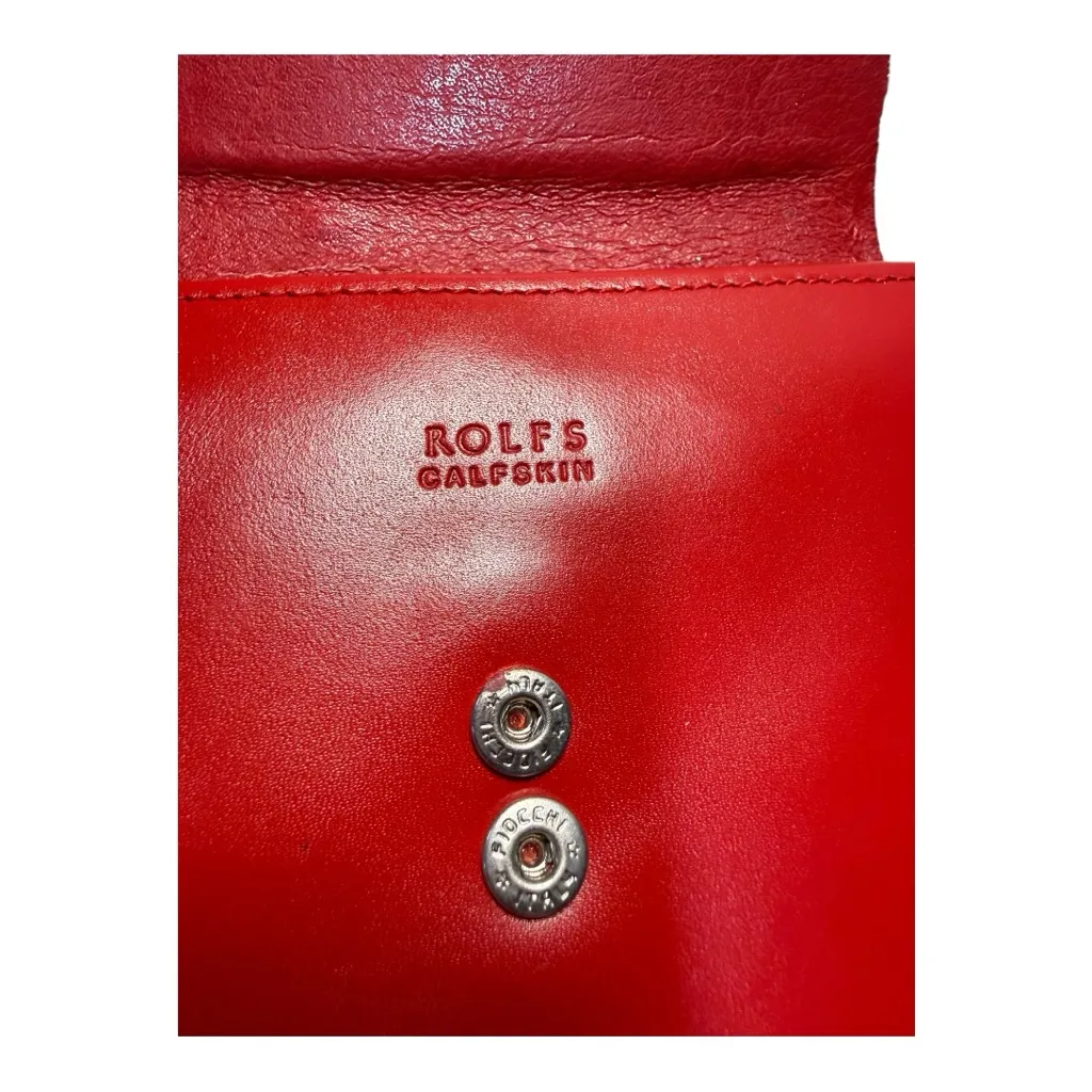 Vintage Rolfs Red Calfskin Leather Wallet | Coin Purse | Snap Closure - Image 10