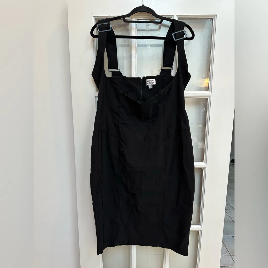 Unique Vintage Black Chic Stretchy Buckle Classic Retro Pinup Dress Plus Size 3X - Image 10