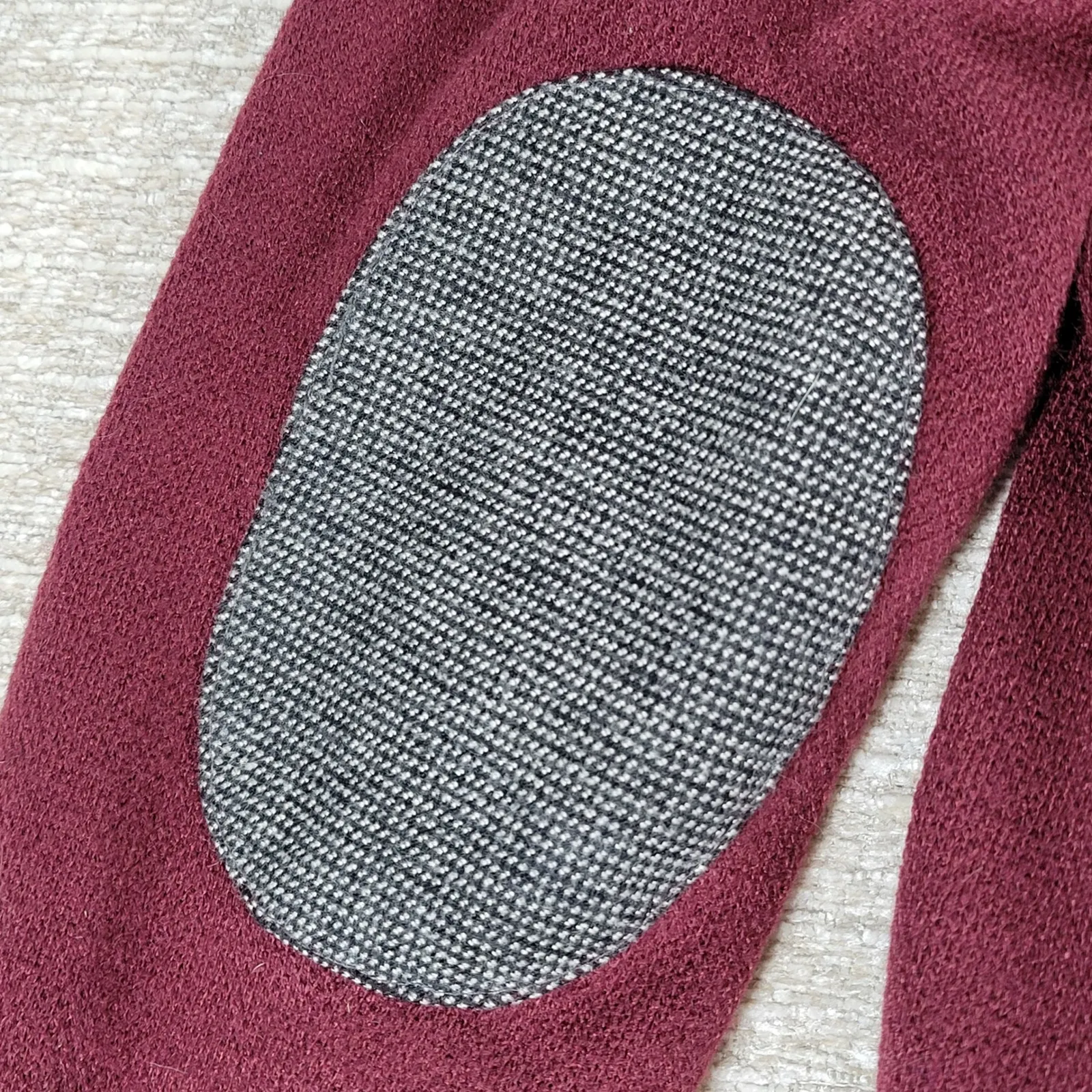 41 Hawthorne Tweed Blazer Womens Medikum Burgundy Jacket Elbow Patches Buttons Red Size M - Image 3