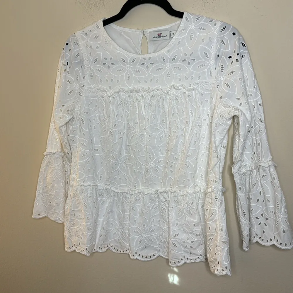 Vineyard Vines Tiered Lace Eyelet Blouse - Image 4