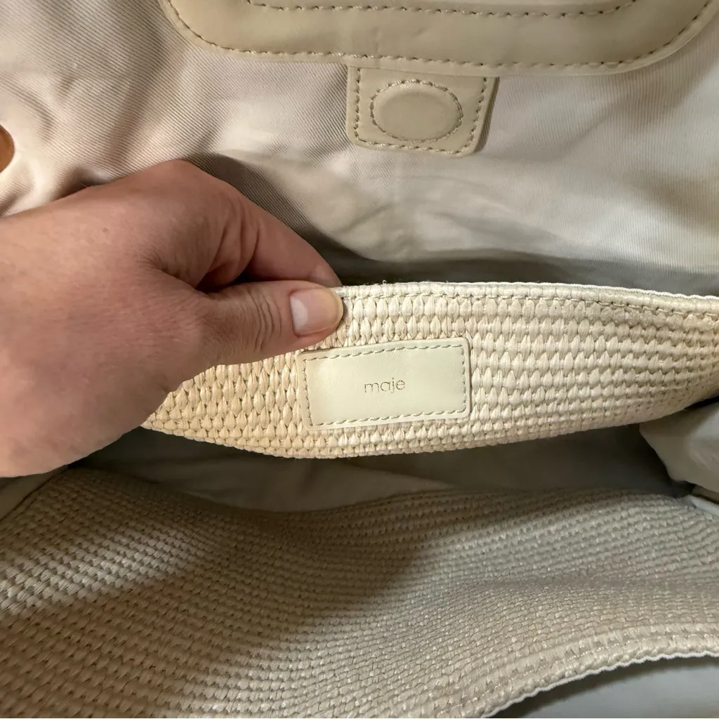 Maje Cabasrafi Cream Woven Bag - Image 8