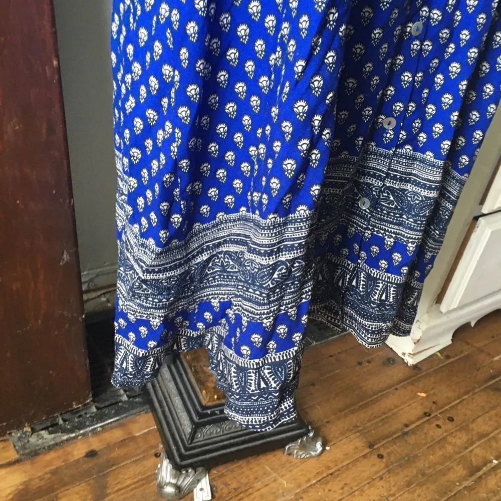 Beachlunchlounge novelty blue sleeveless a-line S shirt dress - Image 2