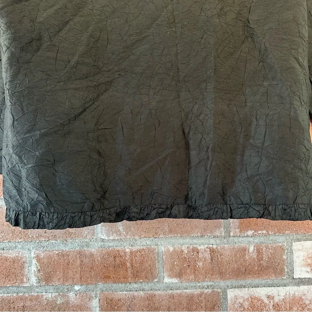 Eileen Fisher Black Button Up Crinkle Textured Style Blouse Silk Women’s XS - Image 8