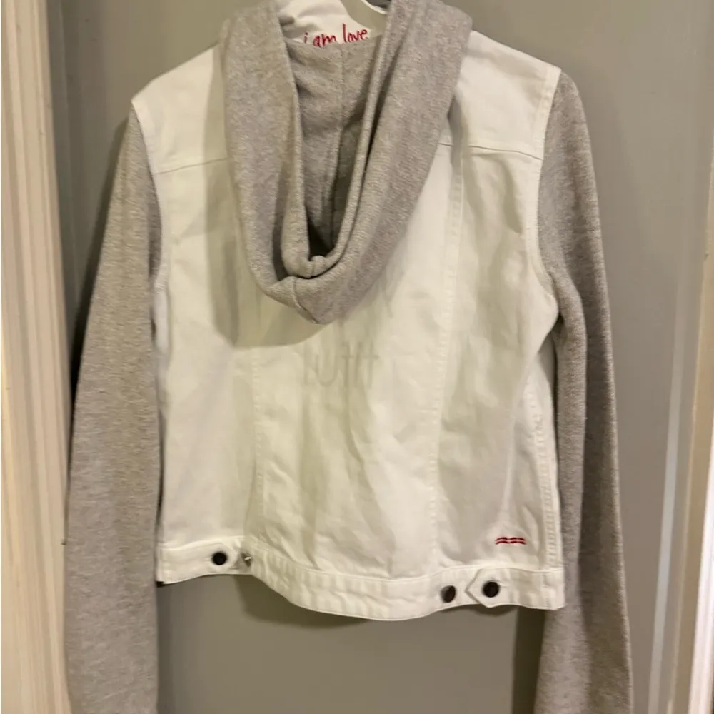 Peace Love World White Jean Jacket - Image 3