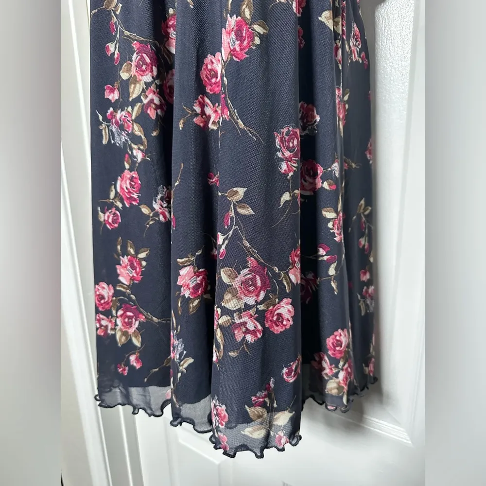 NWT Kirious Y2K Floral Lace Ribbon Spaghetti Strap Women’s Feminine Dress Sz LG - Image 6