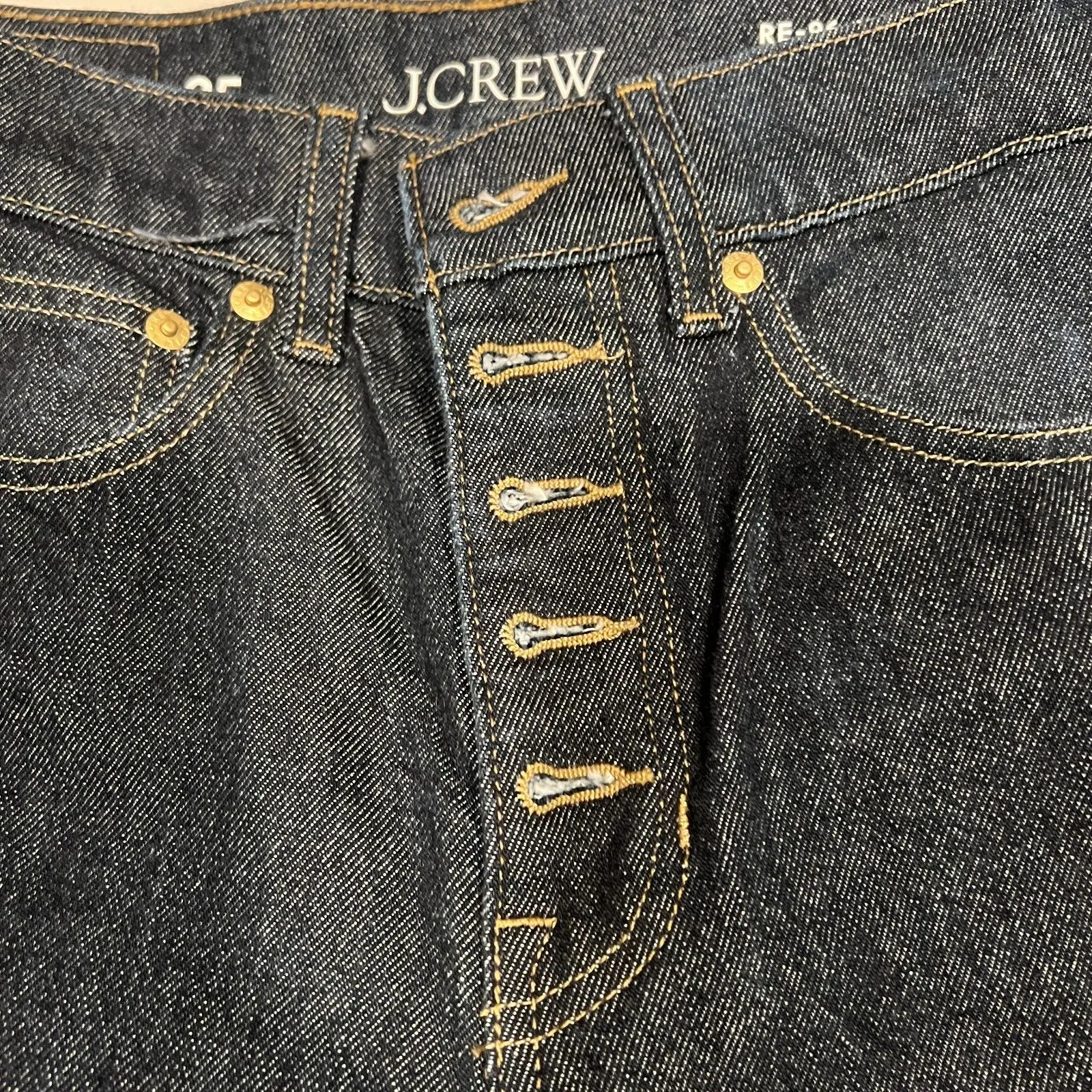 J Crew Jeans Size 25  '96 Flare High Rise Button Fly Dark Wash RE-96-IDG - Image 3
