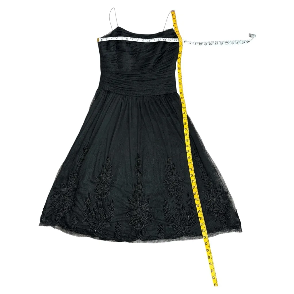 Carmen Marc Valvo signature party dress mesh bodice embroidered hem Size 12 - Image 13