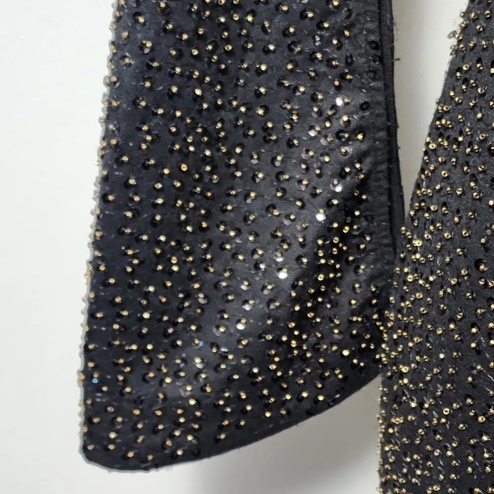 Altar'd State Kelvie black beaded sequin bell sleeve mini dress size small - Image 4