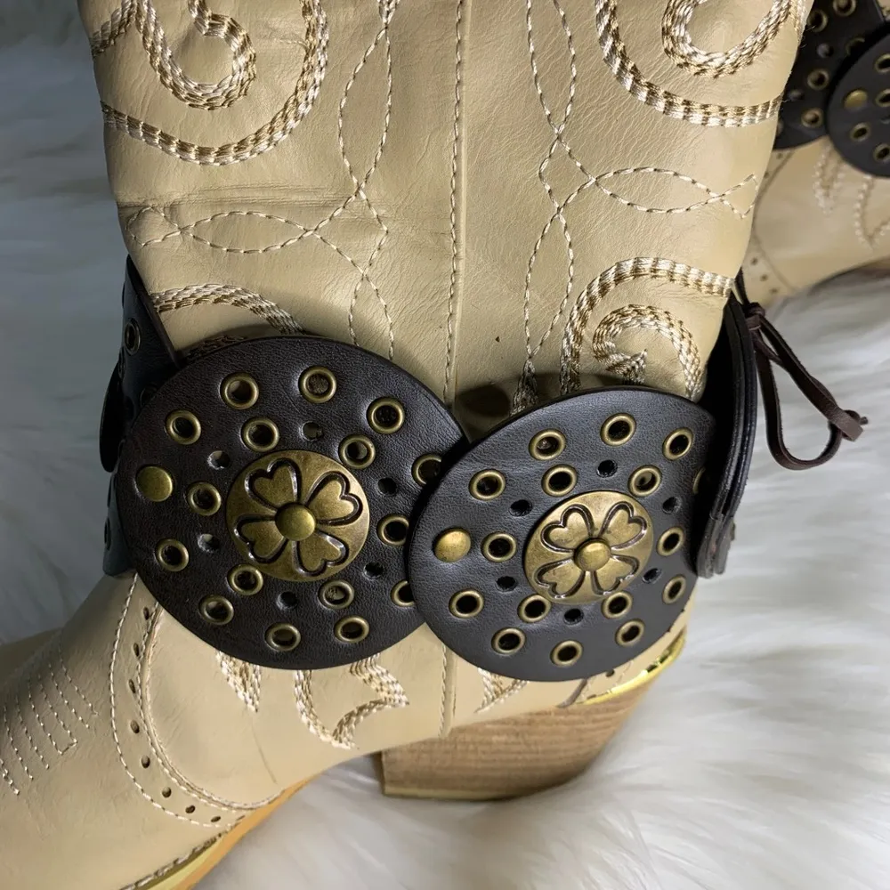 Handmade Removable Women’s Boot Band/Cuffs Brown - Image 4