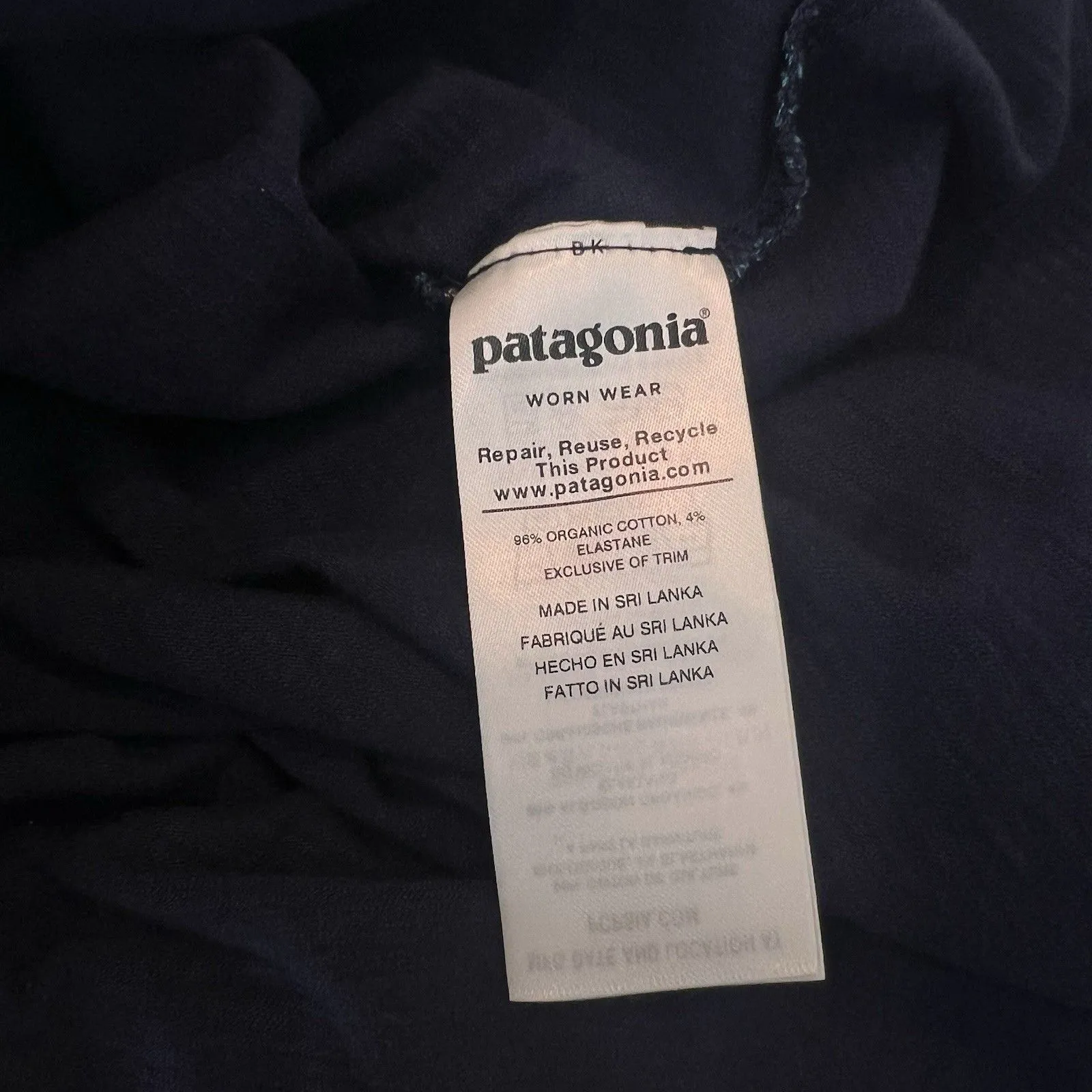 PATAGONIA Womens Nature Forest Amber Dawn Jersey Dress Cross Back Sz Small #14 - Image 3