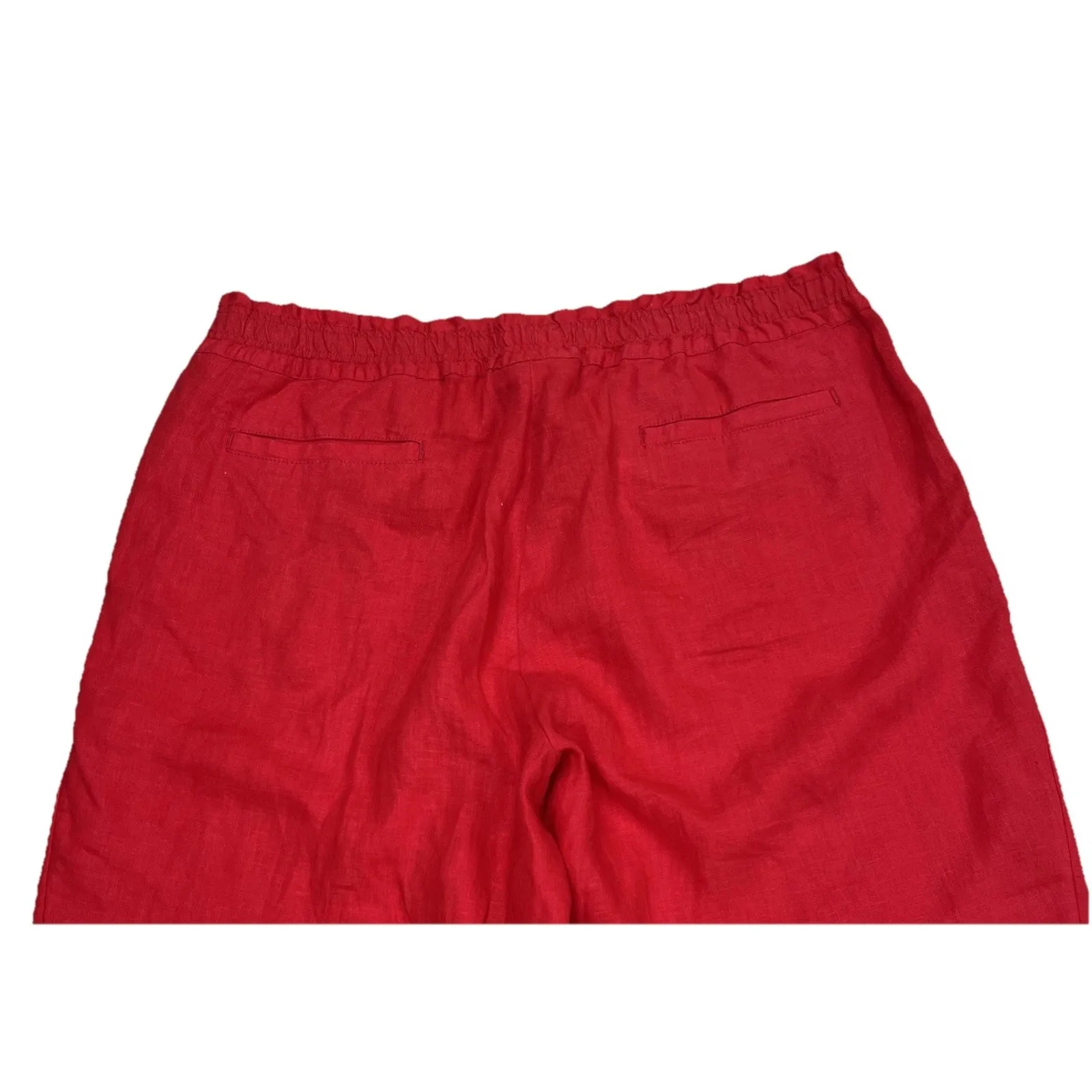 Charter Club 100% Linen Pull On Pants Women’s Size XL Red Vacation Beachy Preppy - Image 7