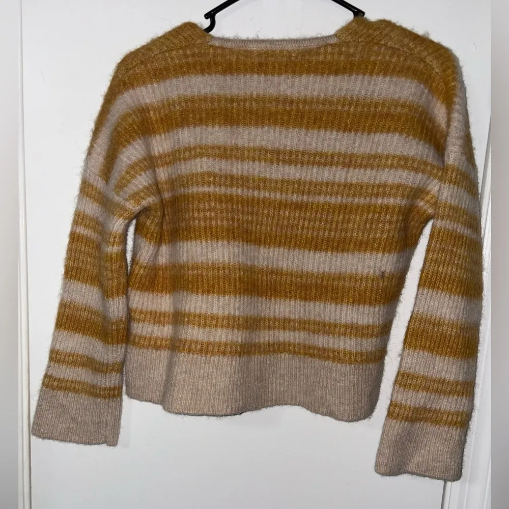 Madewell Heather Beige Space-Dyed Staley V-Neck Pullover Sweater Small - Image 3