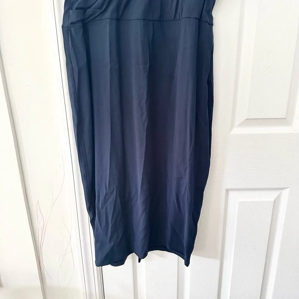 Universal Standard Navy Blue Asymmetric V Neck Jersey Sheath Dress NWT XS 10/12 - Image 4