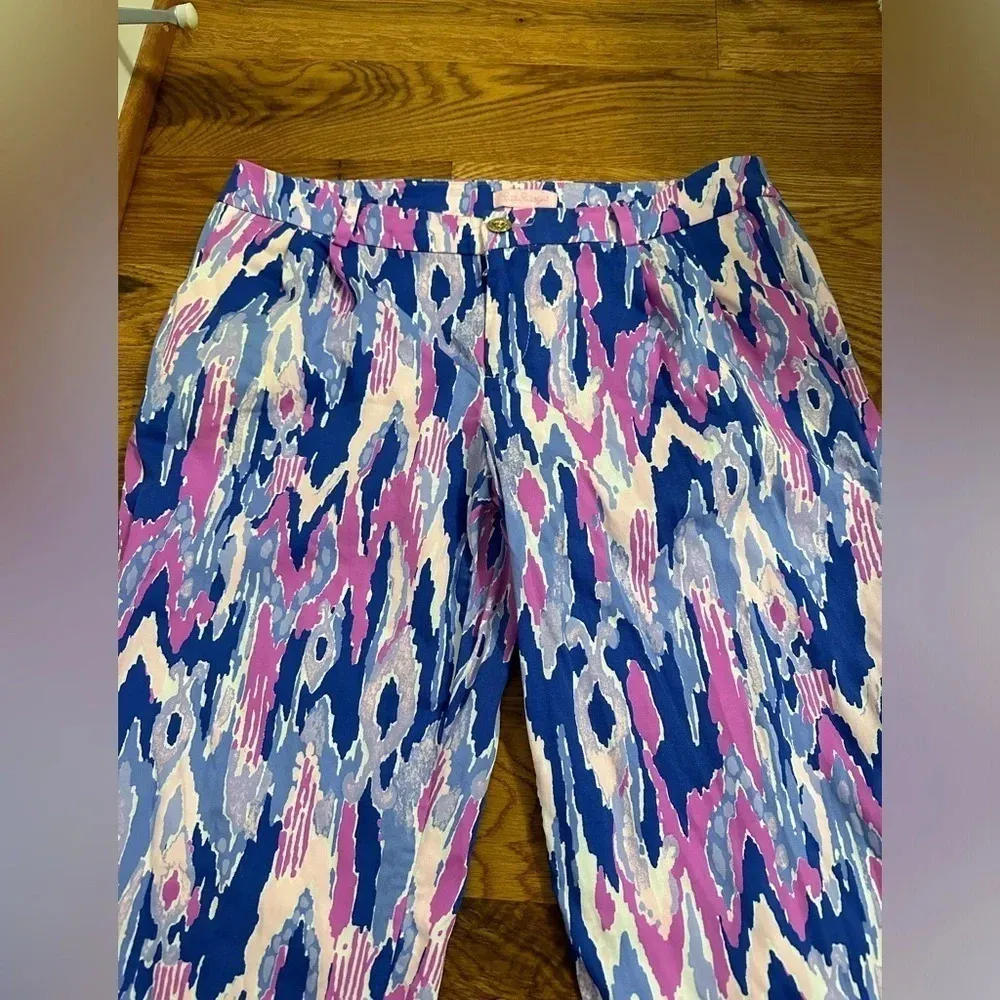 Lilly Pulitzer Amethyst One Too Many Print Purple Saffron Jogger Pants Size 6 - Image 3