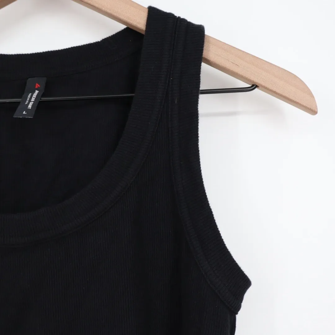 American Giant Womens Black Ribbed Tank Top Size L Cotton Spandex Made USA Size L - Image 4