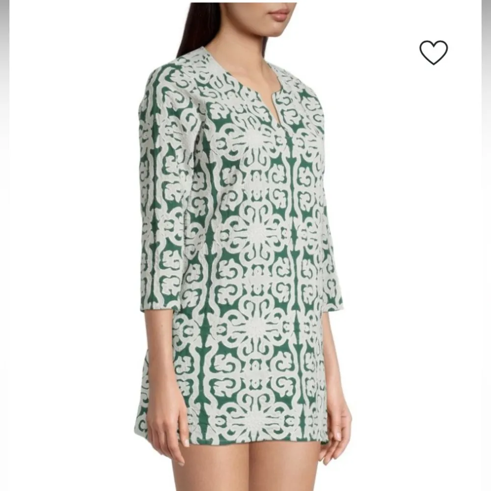 Roller Rabbit Appricus Kurt’s top or mini dress. Green with white appliqué. Med - Image 2