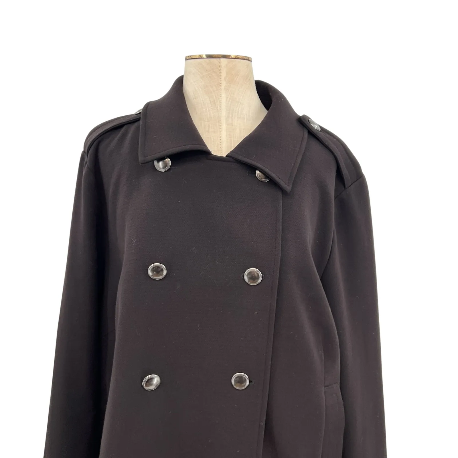 Universal‎ Standard Nadia Military Jacket Crepe Jersey Black Plus Size 18 20 - Image 5