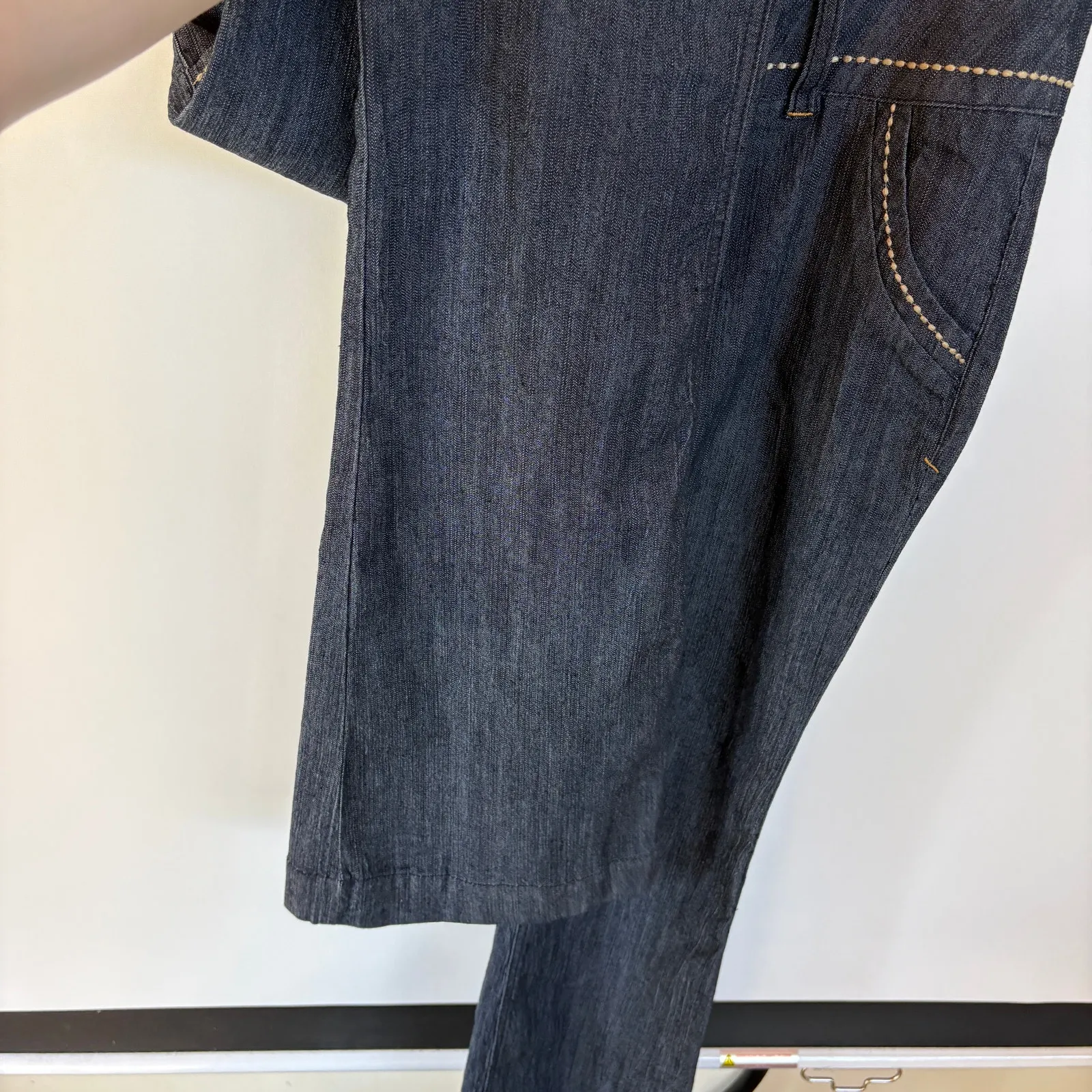 Y2K Dark Wash Low Rise Flare Jeans Red Camel Bratz Mallcore Bimbo Denim Size 9 - Image 6