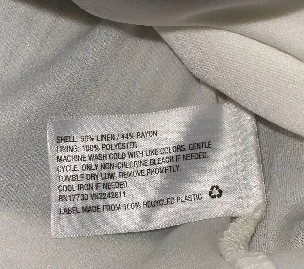 Ava & Viv Womens Striped Linen Blend Button Front Summer Shirt Dress Blue 2X NWO - Image 6