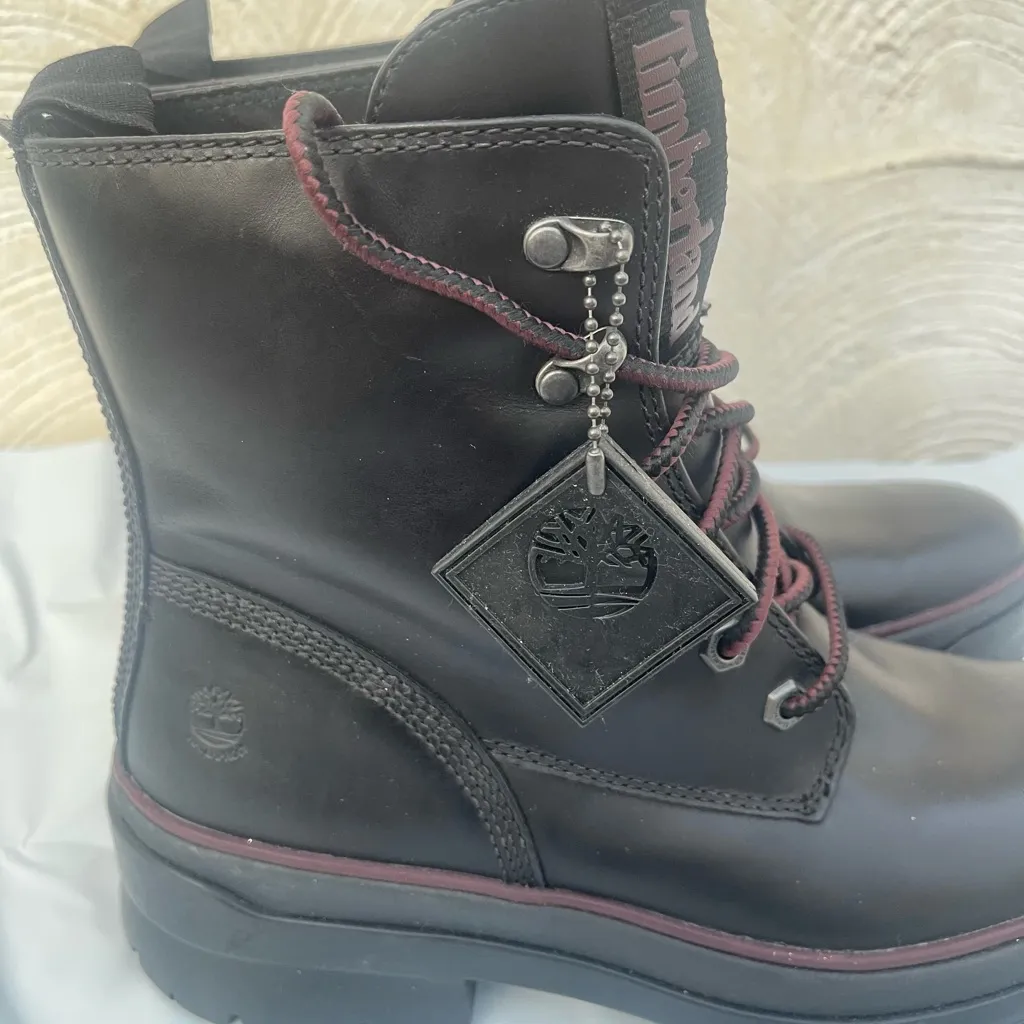 Timberland MALYNN EK + waterproof  MID Women's black Combat Boots Leather - Image 9
