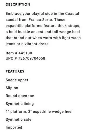 Franco Sarto Espadrille Wedges - Image 4