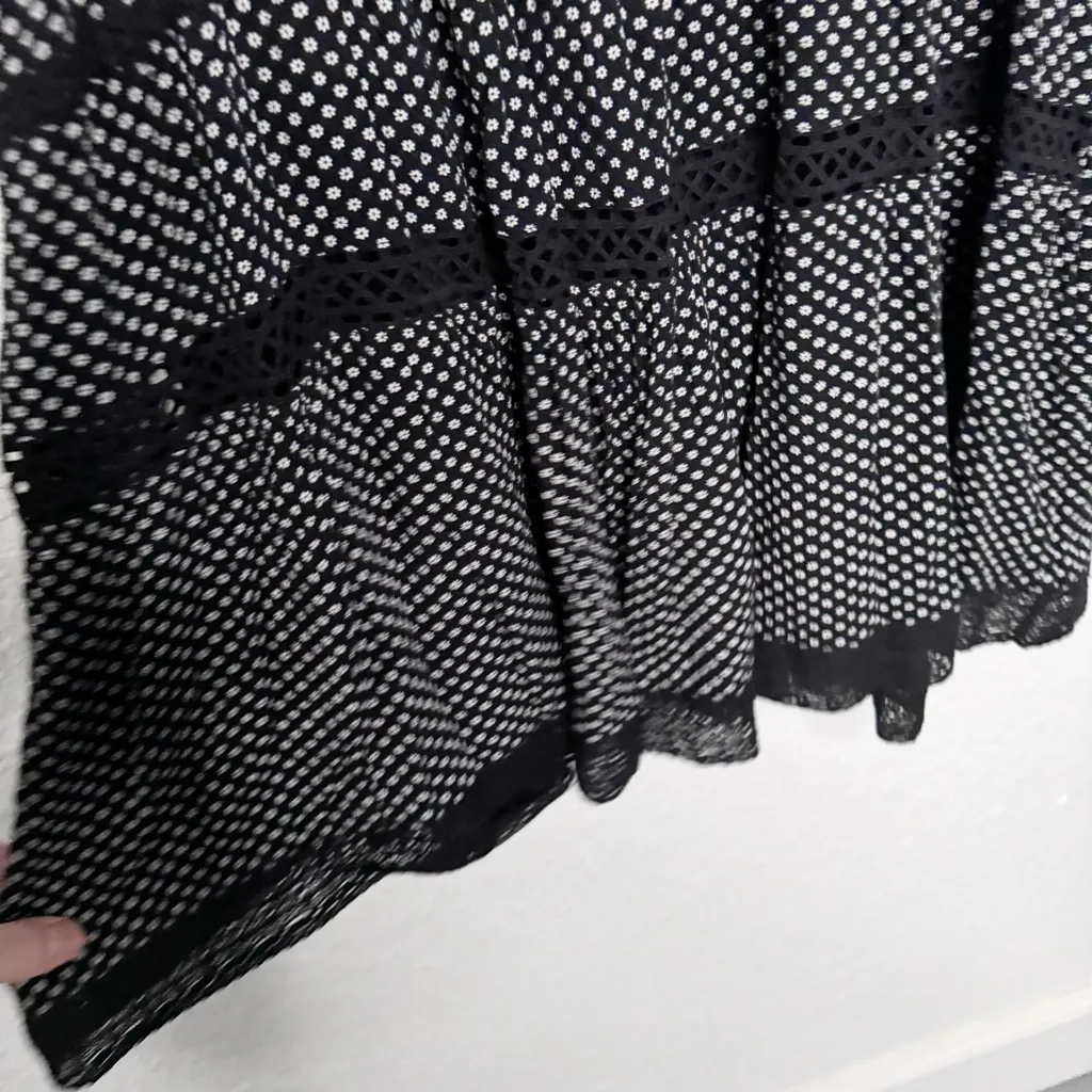 FREE PEOPLE BLACK LATICE AND FLORAL MINI DRESS SIZE S - Image 9