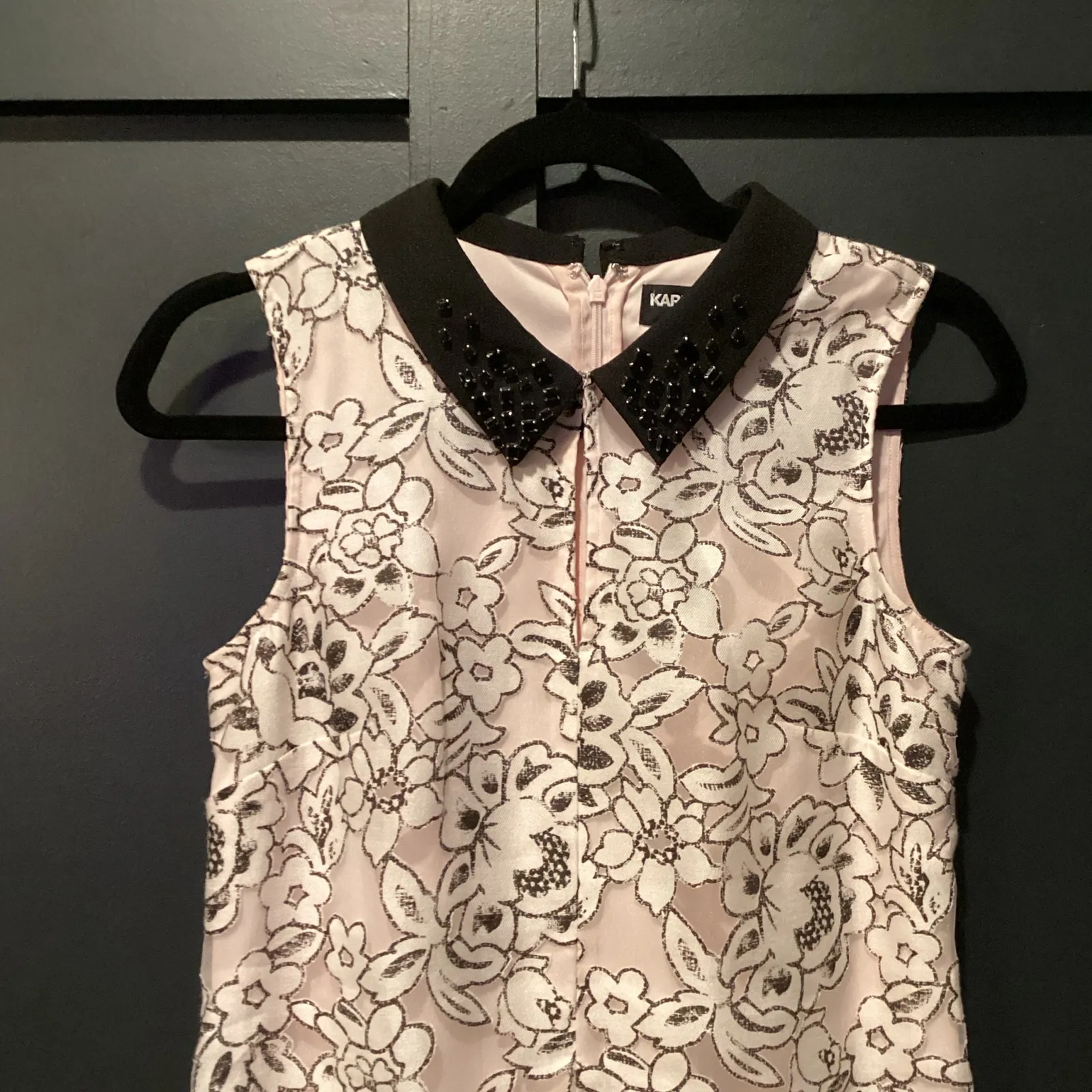 Karl Lagerfeld sleeveless floral lace embroidered collar pink mini dress 2 - Image 9