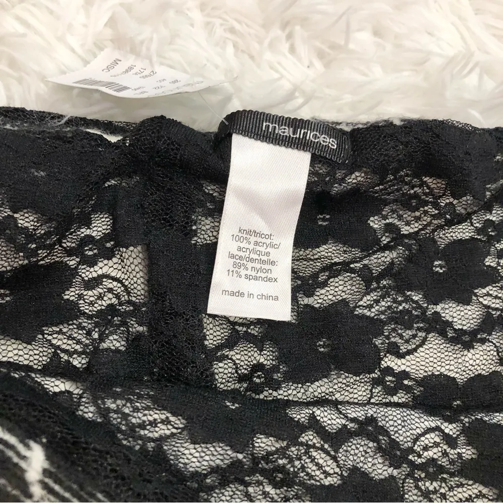 Maurices Tie Dye Cow‎ print Reversible Lace infinity Scarf Black White OS - Image 3