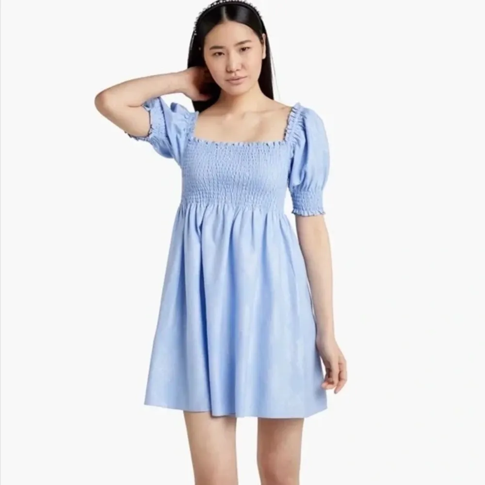 Hill House Athena Babydoll Nap‎ Dress XS Baby Blue Shimmer - Image 2