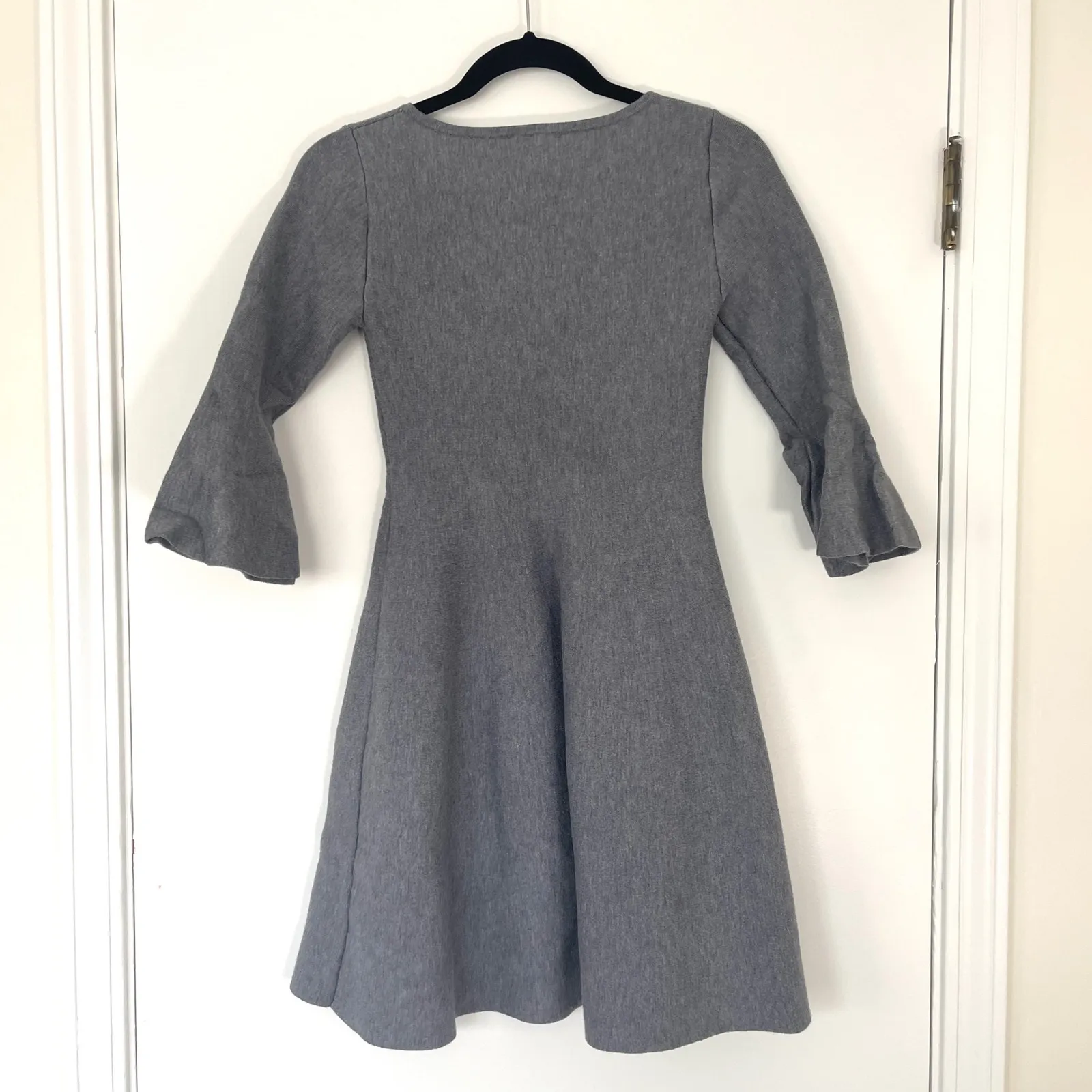 Karen Millen Compact Wool Look Double Faced Skater Dress With Full Sleeve Small - Image 7