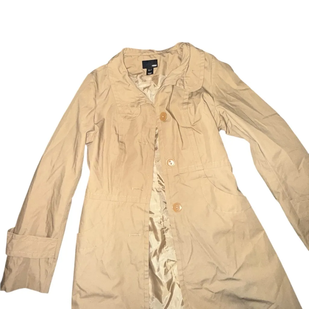 H&M Classic Tan Trench Coat - Image 5