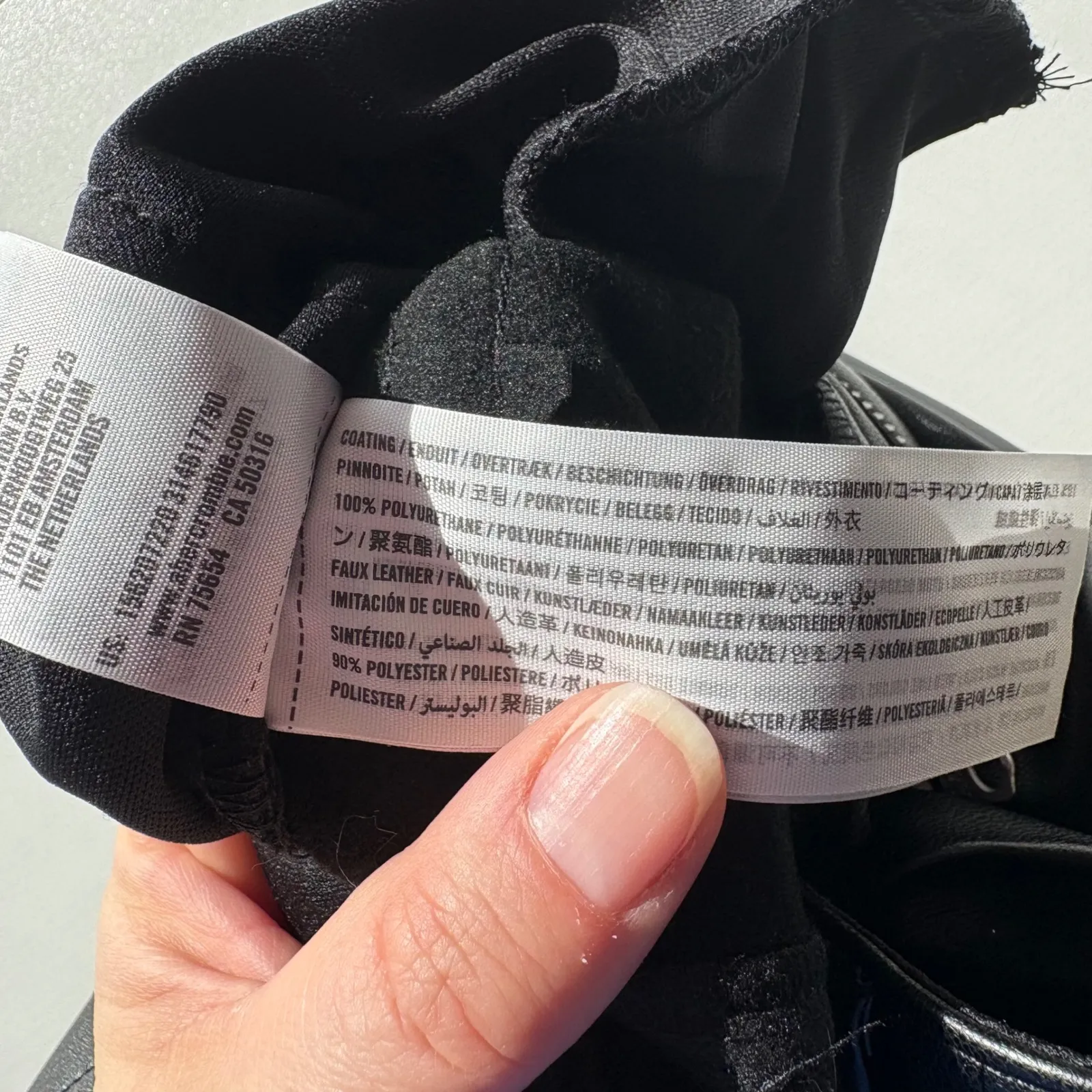 Abercrombie‎ Fitch Black Vegan Leather High Rise Relaxed Fit Pants Women's 26 - Image 4