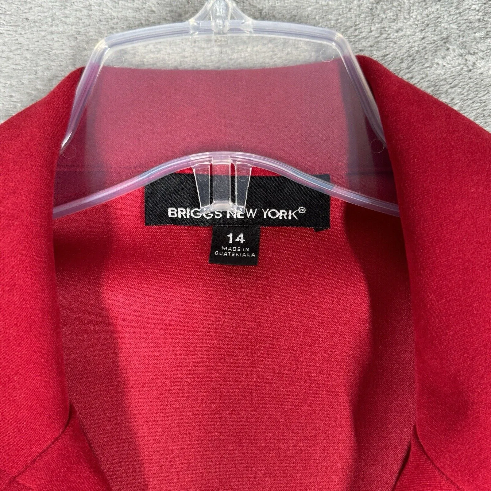 Briggs New York Blazer Womens‎ 14 Red Faux Suede Preppy Office Business Casual - Image 5