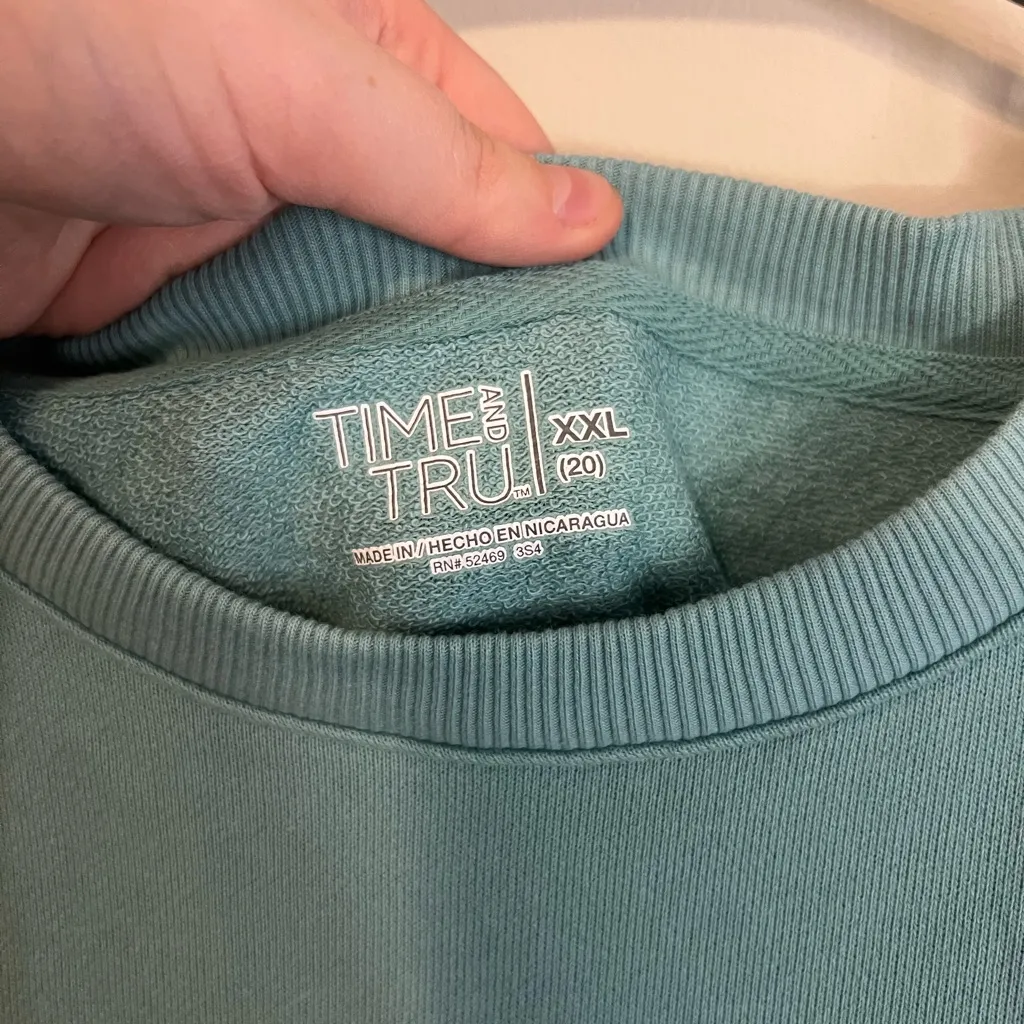 Time and Tru Aqua Sweater Blue Size XXL - Image 8