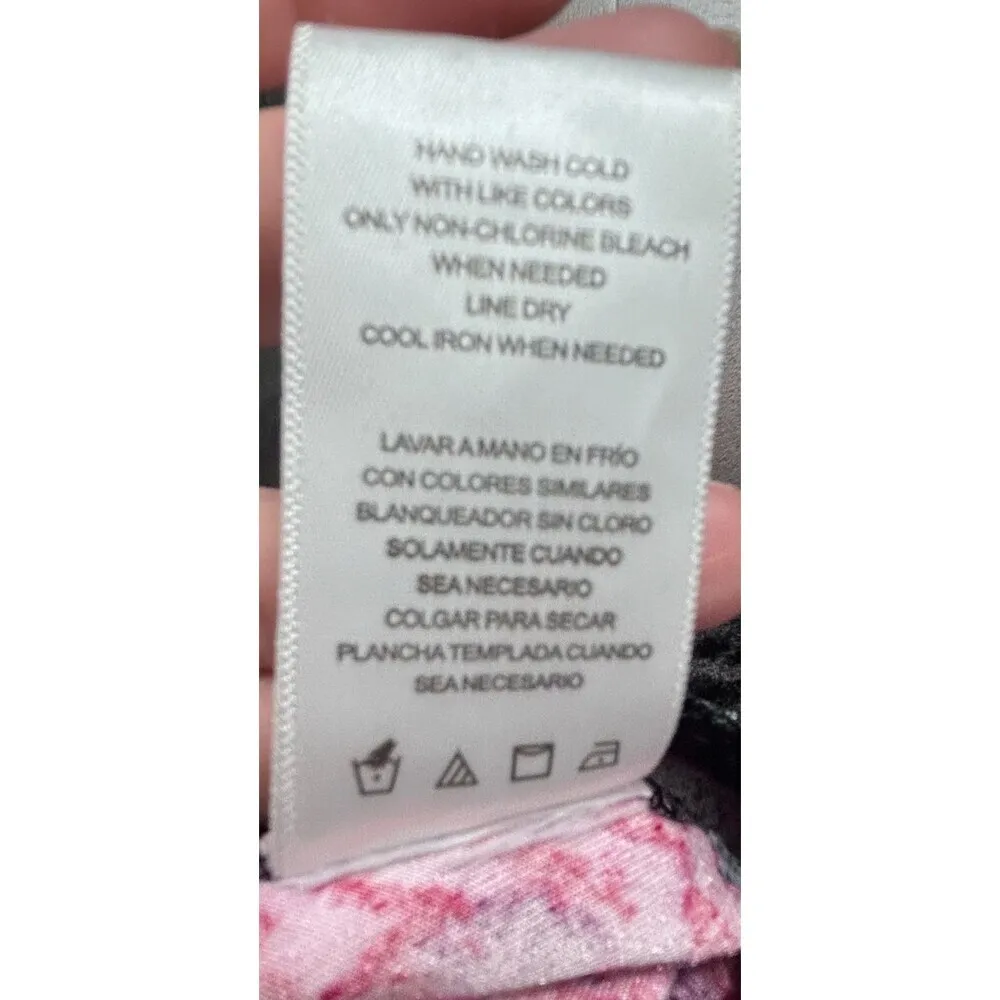 Madden‎ NYC 3X Black Velvet Floral Cropped Top Rhinestone Heart Y2K Whimsigoth - Image 8