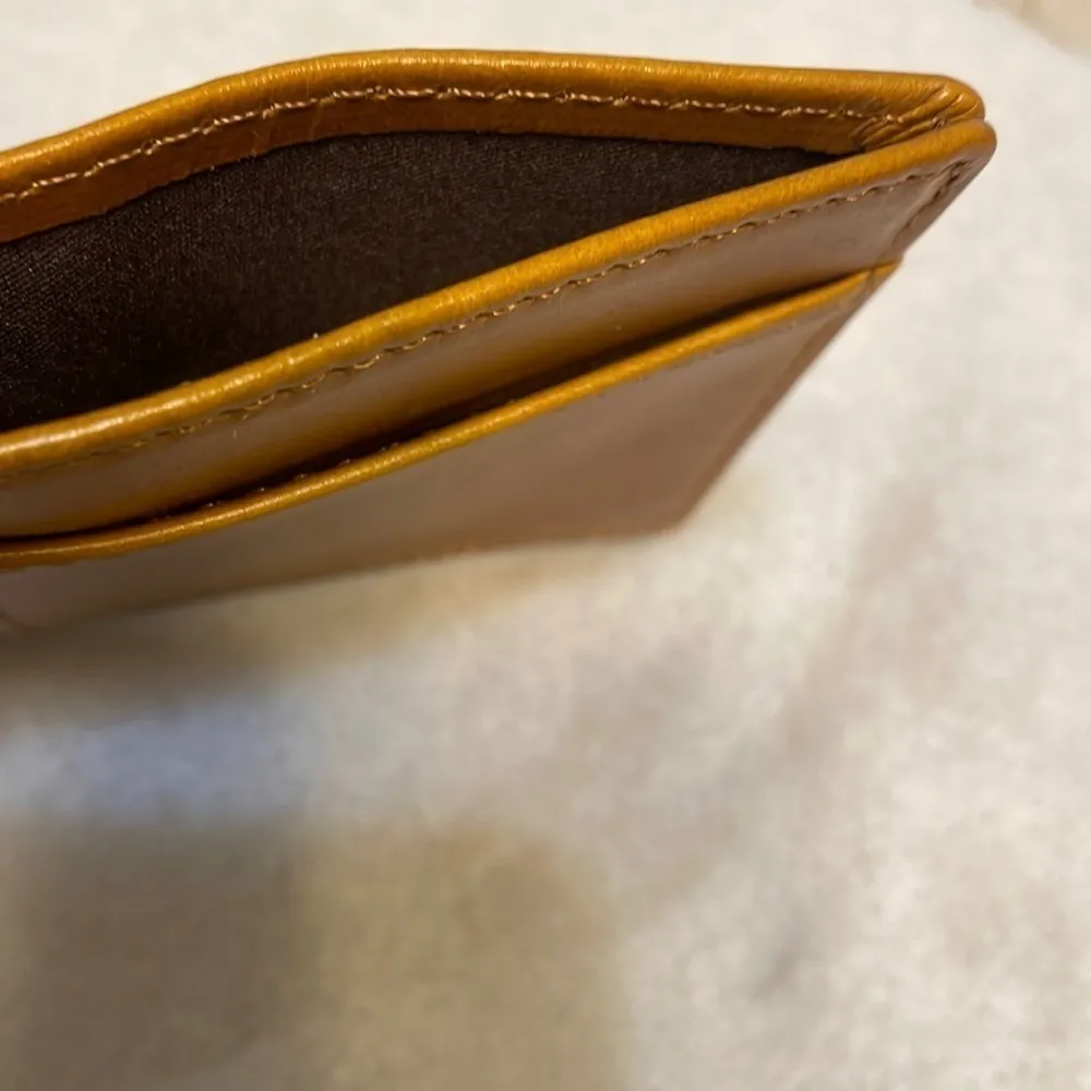 Eacilei I.D. card holder Caramel Tan slim leather unisex work badge wallet New - Image 3