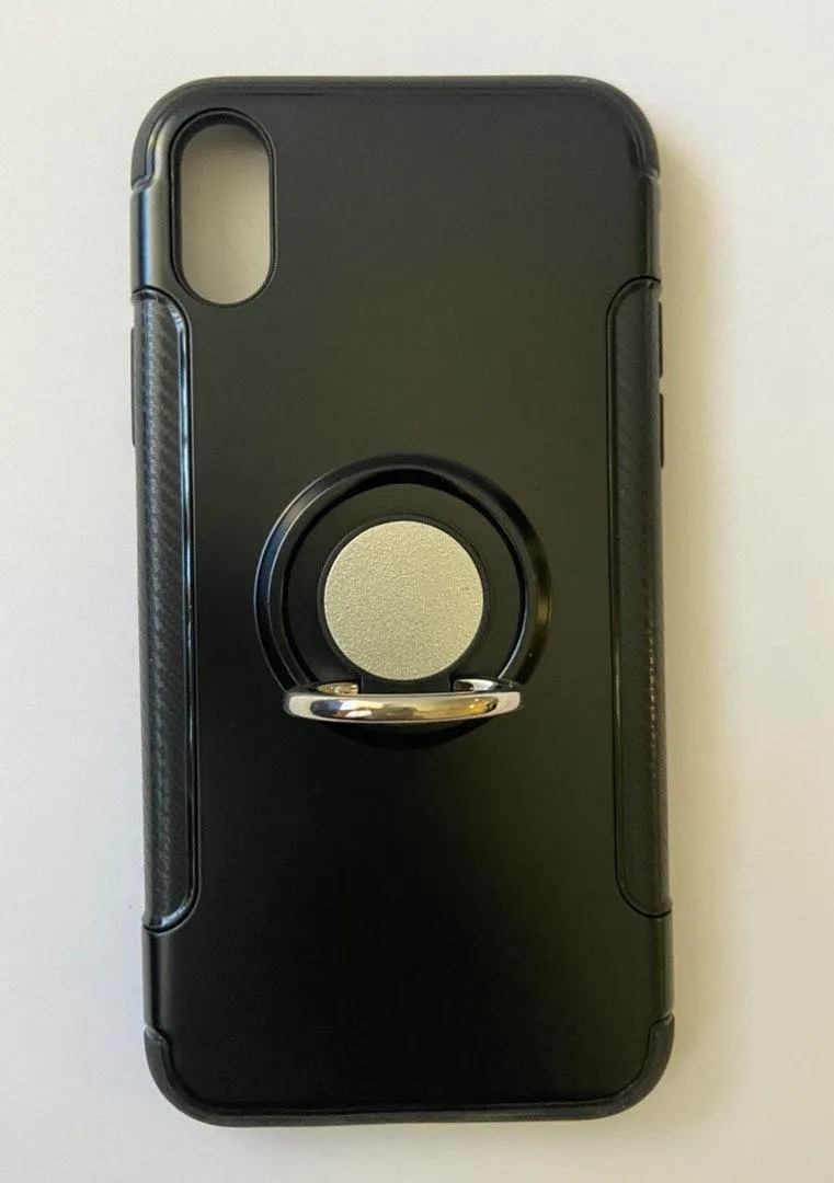 iPhone X Case with Ring Holder Black - Image 3